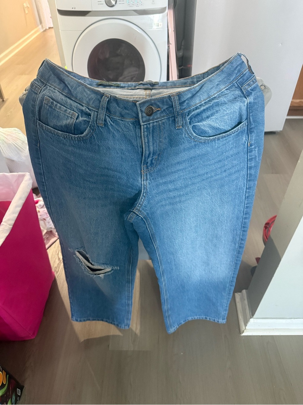 wild fable Medium Blue Boyfriend Jeans with Knee Rip